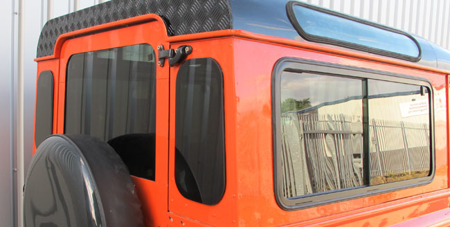 land rover defender windows