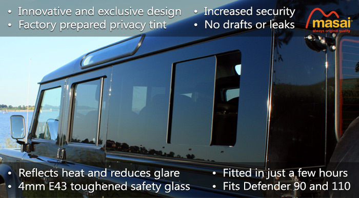 masai panoramic windows for land rover defender